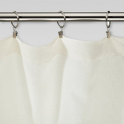 1.5" Curtain Clip Rings Set Brushed Nickel - Threshold: Steel Curtain Hooks, Nickel-Plated, Set of 7