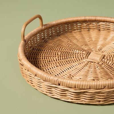 18" Round Rattan Decorative Tray - Hearth & Hand with Magnolia