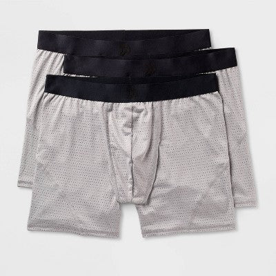 Men's 3pk Performance Underwear - All In Motion Heather Gray M