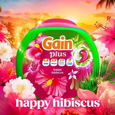 Gain Hibiscus Hula Super Flings Plus Laundry Detergents - 32ct: Concentrated, Deep Cleaning, High Efficiency, Child-Resistant Packaging
