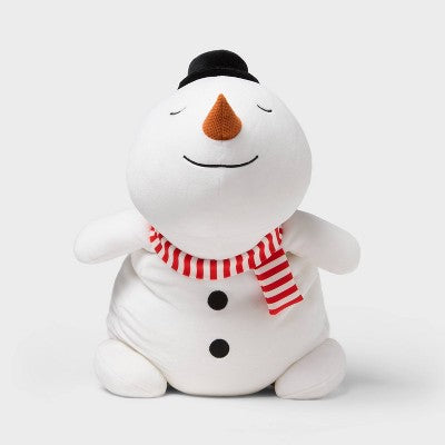 Holiday Snowman Weighted Plush Kids' Throw Pillow White - Pillowfort