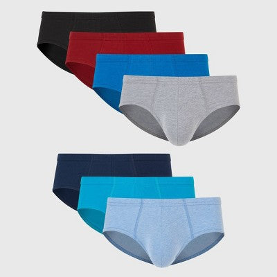 Hanes Premium Men's Stretch Comfort Soft Waistband Briefs 7pk - Blue/Black/Gray S