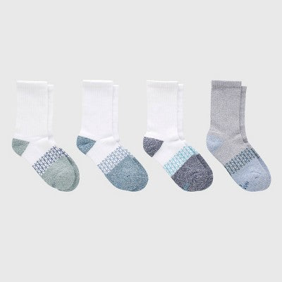 Hanes Boys' 4pk Absolute Active Crew Socks - White L