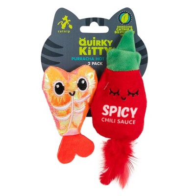 Quirky Kitty Purracha Hot Sauce and Shrimp Cat Plush Toy