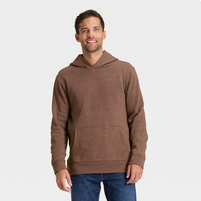 Men's Every Wear Fleece Hooded Sweatshirt - Goodfellow & Co Brown L