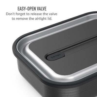 Bentgo Microsteel Leakproof Lunch Bento Box - Carbon Black: Stackable 18/8 Stainless Steel