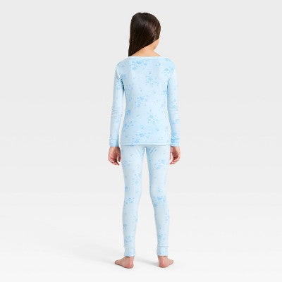 Girls' 2pc Floral Snuggly Soft Pajama Set - Cat & Jack Blue 6