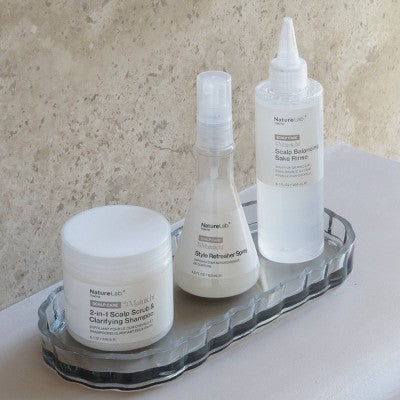 NATURELAB. TOKYO Mainichi Scalp Scrub + Clarifying Shampoo - Buildup Removal + Oil Control, Scalp Detox, Sugar-to-Foam, 8.1 oz