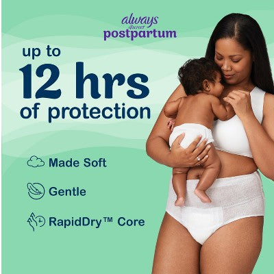 Always Discreet Incontinence Underwear Pads - Maximum - XL - 14ct: Maximum Waist Size 64, Minimum Waist Size 48