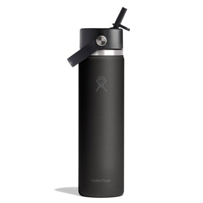 Hydro Flask 24 fl oz Stainless Steel Wide Mouth Flex Straw Water Bottle - Black