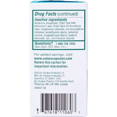 Colace 2-IN-1 Stool Softener + Stimulant Laxative - 60ct