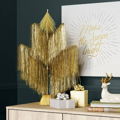 26" Pre-Lit Fringe Tinsel Artificial Tree - Threshold (LOCAL PICKUP ONLY)