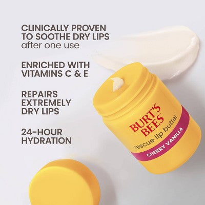 Burt's Bees Cherry Vanilla Lip Butter - 0.5oz: Moisturizing, 1-Pack, Balm