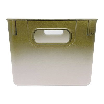 Isaac Jacobs 2pk 7"x8.11" Decorative Storage Ombre Bin Green