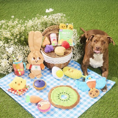BARK Spring Picnic in the Bark Deviled Begg Dog Plush Toy - 2pc