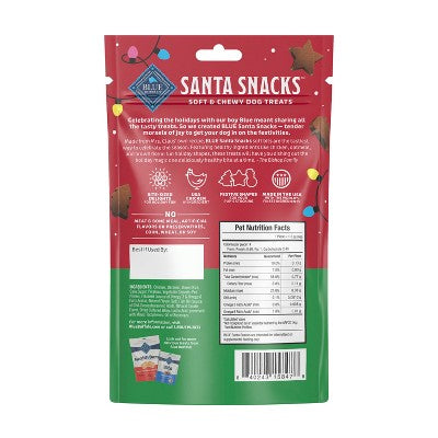 Blue Buffalo Santa Snacks Chicken Flavor Soft Moist Bits Chewy Dog Treats - 4.5oz