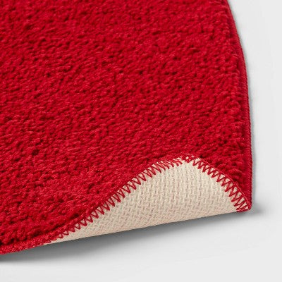 24"x24" Valentine's Day Shaped Heart Non-Slip Bath Rug Red - Room Essentials