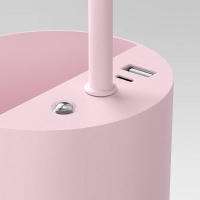 Task Table Lamp with Nightlight Woodrose Integrated LED Bulb - Room Essentials