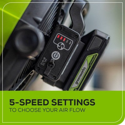 Greenworks Powerall 10" Cordless Hybrid Box Fan Kit with 2.0Ah Battery and Charger Green/Black