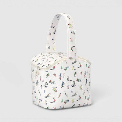 Sail Boat Print Zippered Cooler Tote Bag - Room Essentials