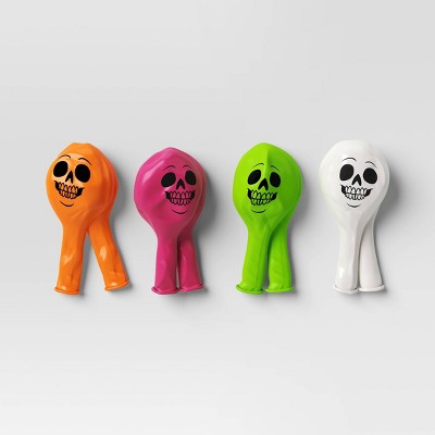 8pk Halloween Balloon Set Skeleton Faces - Hyde & EEK! Boutique
