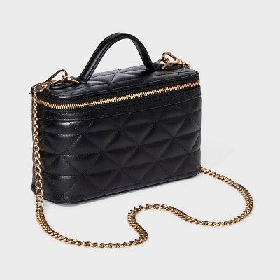 Quilted Vanity Crossbody Bag - A New Day Black