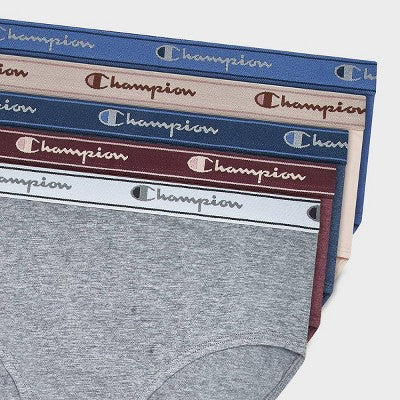 Champion Women's 5pk Cotton Stretch Iconic Essentials Briefs - L