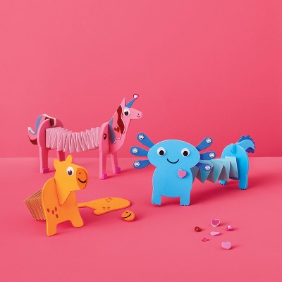 3ct Valentine's Craft Paper Accordion Animal Activity Kit - Mondo Llama