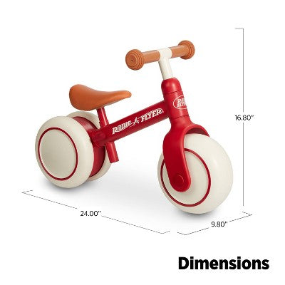 Radio Flyer Steady Start 8'' Kids' Balance Bike - Red: Steel Frame, Adjustable Seat