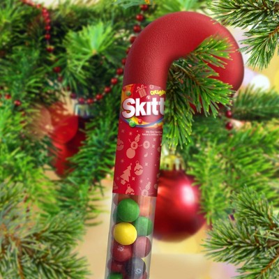 Skittles Chewy Candy Filled Christmas Candy Cane Tube - 2.6oz
