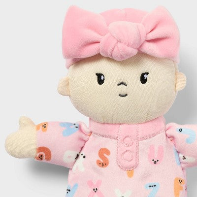 8" Girl Soft Little Baby Doll Pink Alphabet Pajamas - Gigglescape
