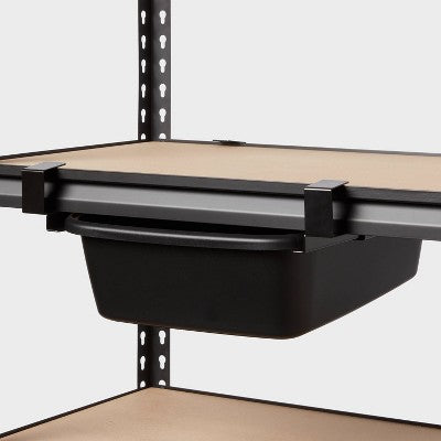 Undershelf Rail Storage Kit - Brightroom: Steel Shelf Dividers, Black Utility Shelf Parts, 8-Piece Set
