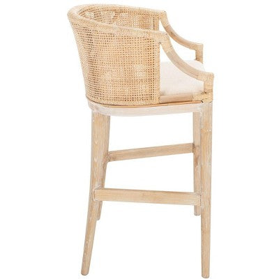 Brando Bar Stool - SEA4014 - Natural/White - Safavieh (LOCAL PICKUP ONLY)