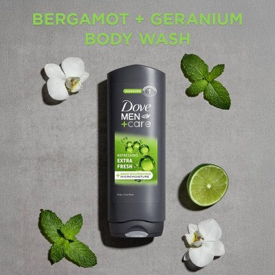 Dove Men+Care Extra Fresh Sulfate-Free Refreshing Body and Face Wash - 18 fl oz/2ct: Vegan, Gel Form, Normal to Mature Skin, Hydrating