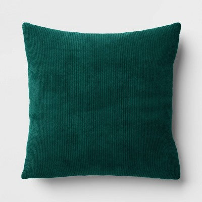The Corduroy Collection Square Corduroy Toss Throw Pillow Green - Room Essentials