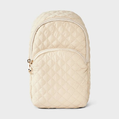 Quilted Sling Crossbody Bag - Universal Thread Beige