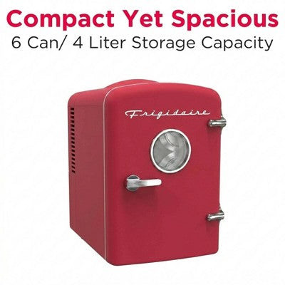 Frigidaire 6 Can Mini Personal Dorm Fridge Cooler Red