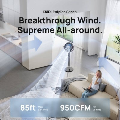 Dreo Pedestal Oscillating Fan Black and Carmel (LOCAL PICKUP ONLY)