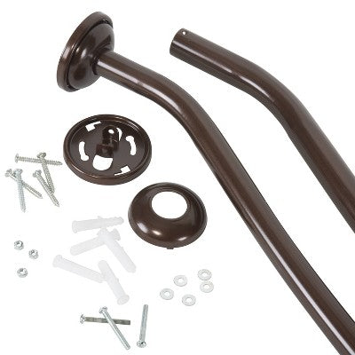 Curved Wall Mountable Shower Rod Dark Brown - Bath Bliss