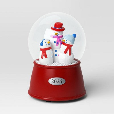 5.5"x4" Snowmen 2024 Christmas Snow Globe - Wondershop