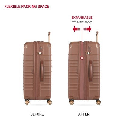 SWISSGEAR Cascade II Hardside Large Checked Spinner Suitcase - Maple: Tear-Resistant, 8 Wheels