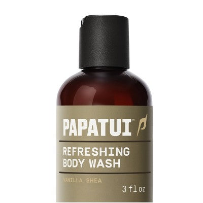 Papatui Men's Sulfate-Free Exfoliating and Hydrating Coconut Oil Body Wash - Vanilla Shea - Trial and Travel Size - 3 fl oz