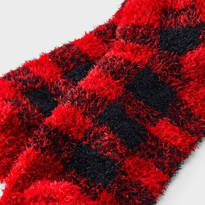 Women's Buffalo Plaid Cozy Low Cut Socks - Auden Red 4-10