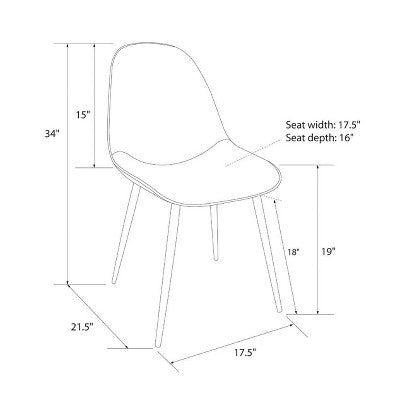 2pk Copley Dining Chairs Faux Leather Midnight Black - Threshold (LOCAL PICKUP ONLY)