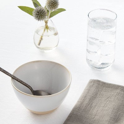 20oz Stoneware Wethersfield Cereal Bowl White - Threshold: Dishwasher & Microwave Safe, Traditional Round Design