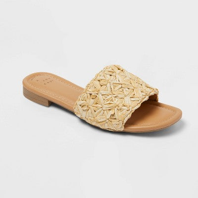 Women's Jolie Slide Sandals - A New Day Natural 8