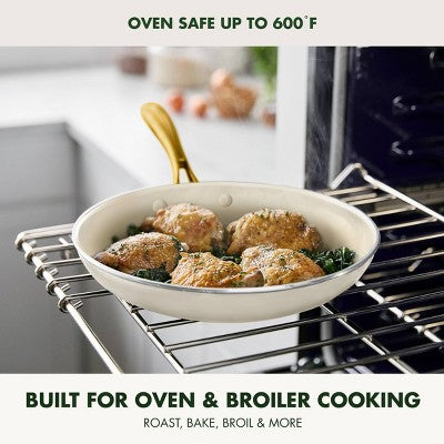 GreenPan Studio 10" Ceramic Nonstick Aluminum Fry Pan Linen: Small Fry Pan, Dishwasher-Safe, Lifetime Warranty