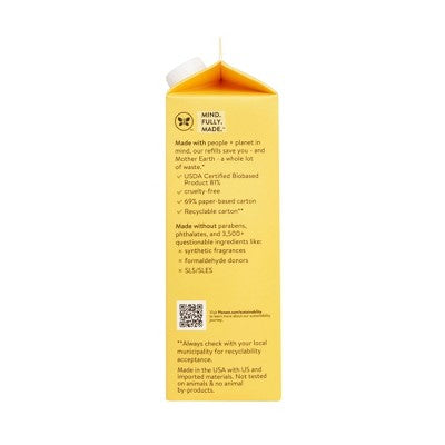 The Honest Company Refresh Shampoo + Body Wash Refill - Citrus Vanilla - 32 fl oz: Basic Cleansing, All Hair Types, Daily Use