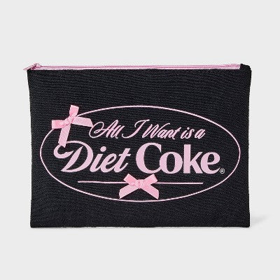 Women's Diet Coke Graphic Carryall Pouch - Black