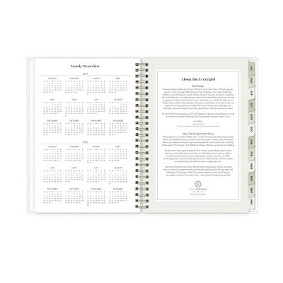 The Everygirl X Day Designer 2024-25 Weekly/Monthly Planner with Notes 8.625"x5.875" Wirebound Frosted PP Floral Olive: Student Day Planner